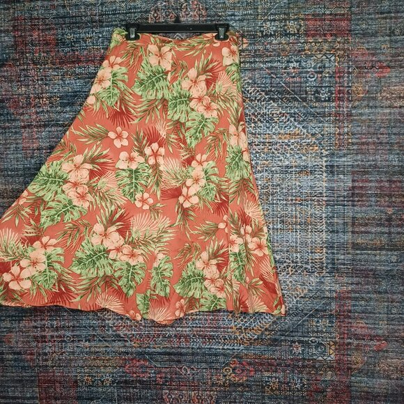 Tommy Bahama womens colorful floral Hawaiian 100% Silk maxi skirt 4 EUC - Picture 3 of 8
